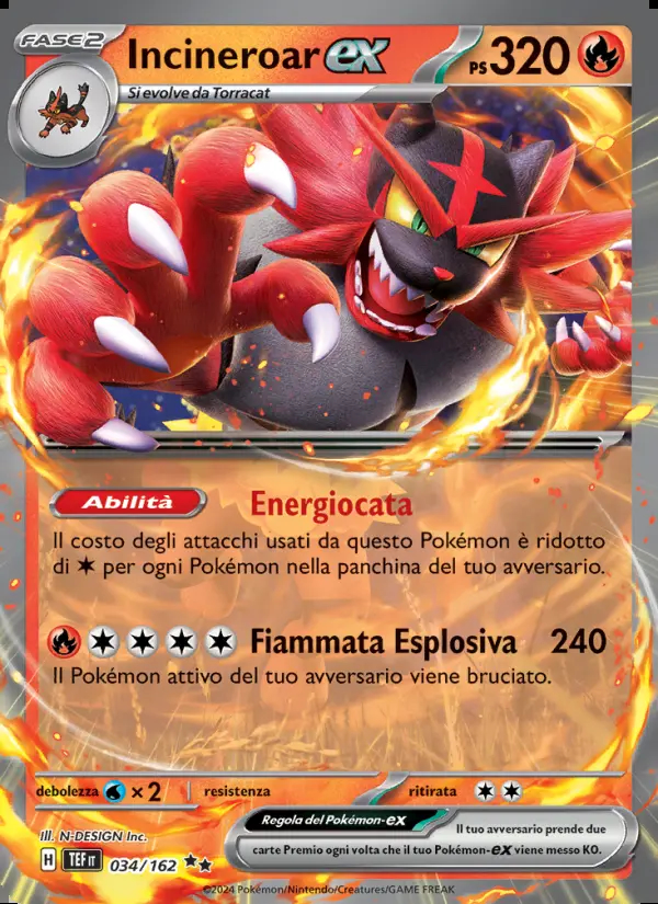 Image of the card Incineroar-ex