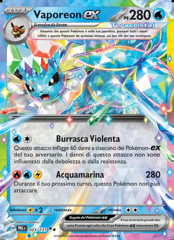 Image of the card Vaporeon-ex