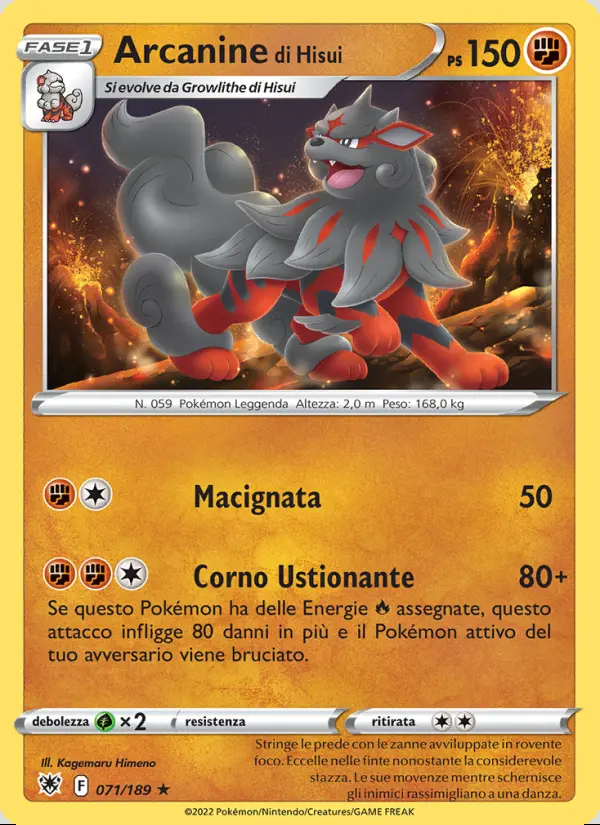 Image of the card Arcanine di Hisui