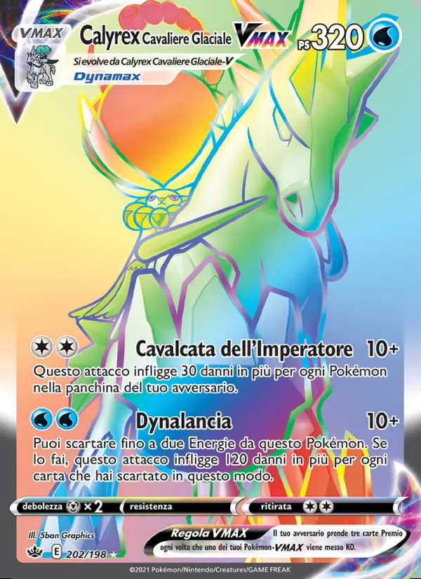 Image of the card Calyrex Cavaliere Glaciale VMAX