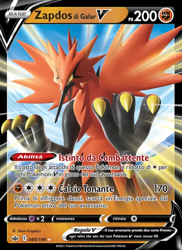 Image of the card Zapdos di Galar V